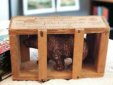 Yosemite National Park Grizzly Black Bear In Crate Souvenir A Good Luck Bear Vtg picture