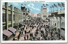 Postcard Early 1900s CA The Zone People Aerial Ocean Park California           picture
