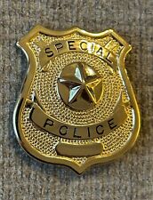 Gold Special Police Shield Badge: Metal Replica, 2.2” x 2.5