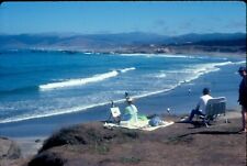 2 vintage 35mm slides woman painting at Mendocino beach California picture