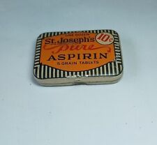 Vintage St. Joseph's One Dozen 12 Pure Aspirin Tablet Hinged Medicine Tin picture