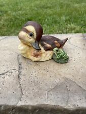 Vintage Franklin Mint Porcelain Duckling Duck Frog Figurine Ahoy 1985 picture