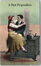 Postcard Antique Early 1900s Man Woman Couple Love Romance Hot Proposition   picture