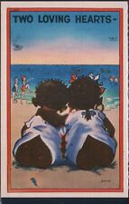 Comic Humor Two Loving Hearts Beach Scene Vintage Postcard-Unposted picture