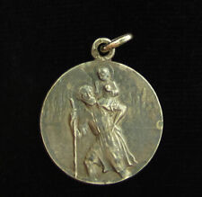 Vintage Silver Saint Christopher Medal Religious Holy Catholic picture