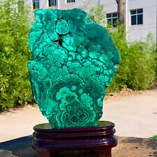 5.5LB Natural glossy Malachite transparent cluster rough mineral sample picture