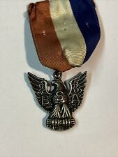 VTG BSA Boy Scouts Of America Eagle Scout Medal Sterling Silver Pendant picture