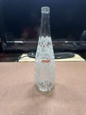2008 Evian Christian Lacroix Collectible Glass Water Bottle White Floral Lace picture