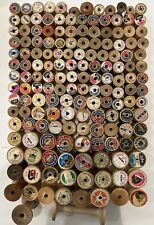 Vintage Wooden Wood Thread Spools lot Of 160 various size and brand picture