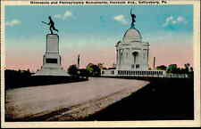 Postcard: Minnesota and Pennsylvania Monuments, Hancock Ave., Gettysbu picture