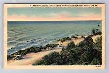 Erie PA-Pennsylvania, Peninsula Drive, Lake Erie, Lighthouse, Vintage Postcard picture
