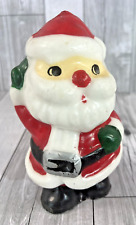 Vintage Cute Santa Figural Wax Christmas Candle 5 Inches picture