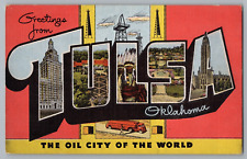 Postcard Greetings From Tulsa, Oklahoma, Large Letter picture