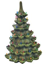 Vtg Atlantic Mold Green Ceramic Flat Wall Mount Christmas Tree 18