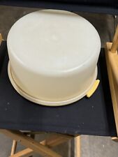 Vintage Round Tupperware Cake Carrier Harvest Gold picture