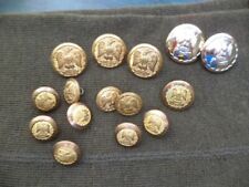 ROYAL SCOTS GREYS BUTTONS X 15. 3 SIZES, BRASS ,GAUNT MADE, EX DISPLAY. picture