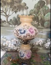 Vintage Original GWTW Glass Globe Hurricane Lamp Floral 23