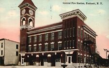 Vintage Postcard 1914 Central Fire Station Historical Landmark Endicott New York picture