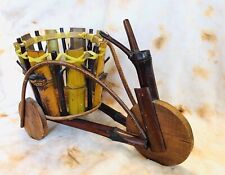 Handmade Handcrafted wooden bike with large basket Home Decor Trinket Holder picture