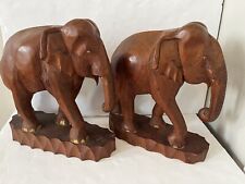 2 Wooden carved Elephant - 15 Inches High picture
