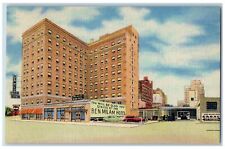 c1940's Ben Milam Hotel & Restaurant Building Classic Car Houston Texas Postcard picture