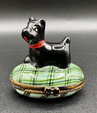 Limoges France “Scottie Dog” Porcelain Trinket Box Peint Main #19/50—**Nick** picture