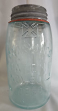 VTG Mason's Iron Cross Pat. Nov. 30th 1858 1 qt. Green Jar W/Zinc Lid & New Seal picture