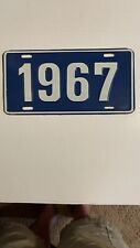 Vintage 1967 Blue/White Booster Topper License Plate 