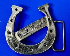 Paul Frank - Lucky Horse Shoe Cutout Silver Tone Western Belt Buckle picture
