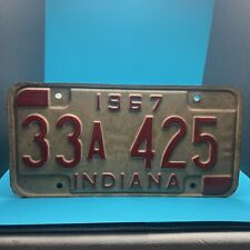 VINTAGE INDIANA 1967 AUTOMOBILE LICENSE PLATE picture