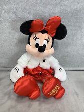Disney Store 2018 Holiday Minnie Mouse Plush Red Dress White Sweater picture