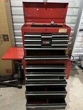 Vintage Sears Craftsman Mechanic's Red Metal Toolbox 14-Drawer Chest picture