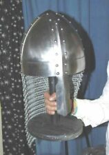 Medieval Steel Viking Nasal helmet with Chainmail Hand Forged sca helmet armor picture
