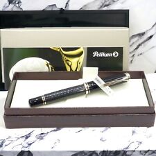 Pelikan Souveran M805 Black Stripe 18C Fountain Pen EF Nib With Box NEW picture