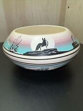 NATIVE AMERICAN NAVAJO BOWL POTTERY 3 1/2” X 7 1/2” VASE SIGNED picture