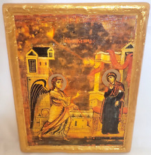 The Annunciation of Virgin Mary Mt Sinai Rare Greek Orthodox Icon on Wood 113avm picture