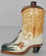 Vintage Occupied Japan Ceramic Cowboy Boot Planter Vase with Tulips picture