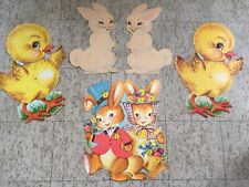Lot Vintage Large Dennison Easter Die Cut Cutout Decorations picture