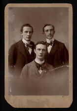 as FOUND CABINET CARD PHOTO - Studio KOONZ Niagara Falls 3 Young Man bow tie picture