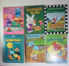6 Vintage 1980s Coloring Books Looney Tunes Berenstain Bears Unused picture