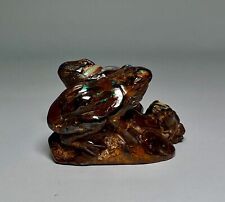 Exquisite 483 CT Carved Koroit Boulder Opal Frog Family Fetish picture