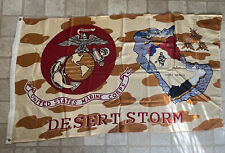 VTG USA MILITARY OPERATION DESERT STORM Flag 34 X 58” USMC, Marines picture