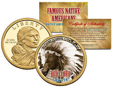 RED CLOUD Famous Native Americans Sacagawea Dollar US $1 Coin LAKOTA Indians picture