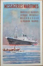 Messageries Maritimes 1950s French Ship Line Advertising Postcard, Madagascar picture