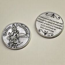 Saint St Michael the Archangel Pocket Token Protector Devotion Prayer Coin Medal picture