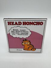Vintage 1978 Enesco Garfield Head Honcho Boss Tile On Stand picture