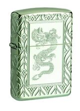 Zippo Armor High Polish Green Elegant Dragon Pocket Lighter 49054-075083 picture