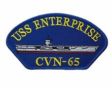 USS Enterprise Carrier CVN-65 Navy 5 Inch Blue Gold Cap Hat Patch EE1515 F7D1XX picture