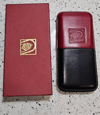 La Casa Del Habano Cigar Case  Burgundy/Black 3 cigar Leather picture