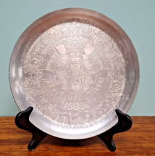 Vintage Wilson Specialties Hand Wrought Aluminum Floral Tray Platter Brooklyn NY picture